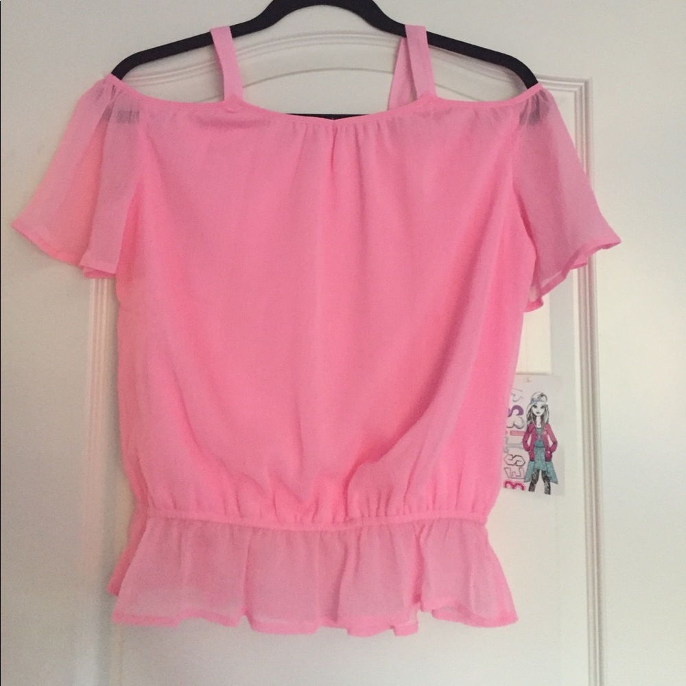 Pink Off-the-Shoulder Peasant Top