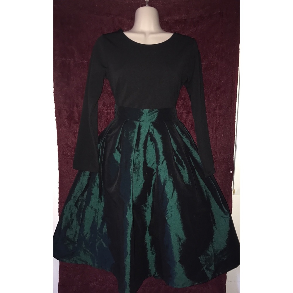 Black Long Sleeve With Bowknot Pouf Dress