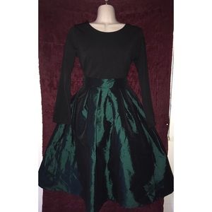Black Long Sleeve With Bowknot Pouf Dress