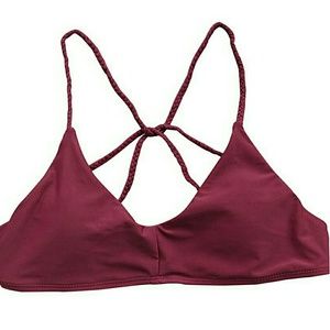 Women's Solid Color Cross Back Padding Bikini Top