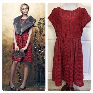 Anthropologie Rubied Lace Dress