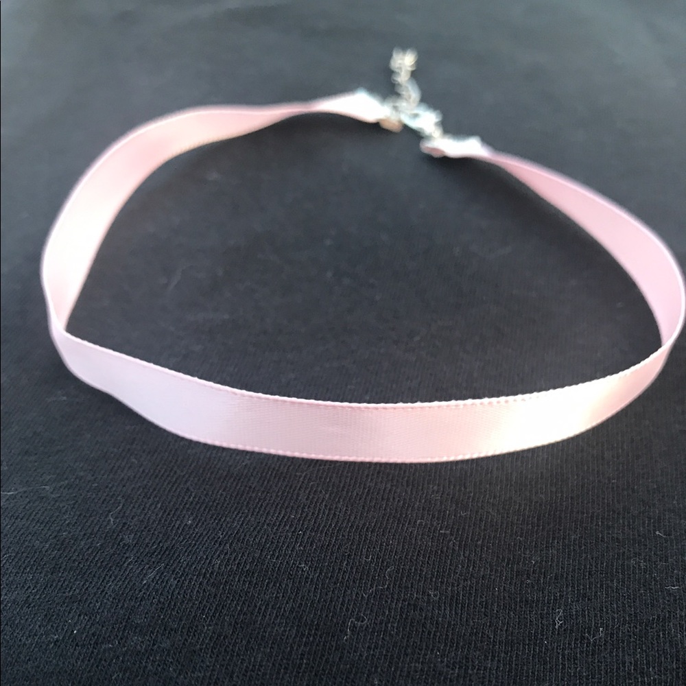 Handmade Pastel Pink Ribbon Choker. - Picture 2 of 3