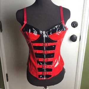Intimates & Sleepwear - Faux Leather PVC Buckled Lace Up Corset Small Intimates & Sleepwear - Faux Leather PVC Buckled Lace Up Corset Small