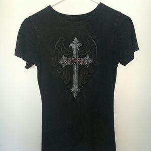 Affliction metallic shirt