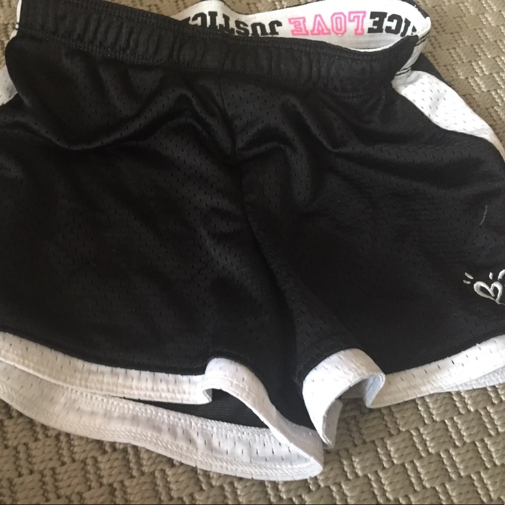 Reversible band athletic black justice shorts