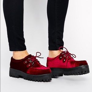 ASOS MISSIONARY Velvet Flat Shoes $55.00. Size 10