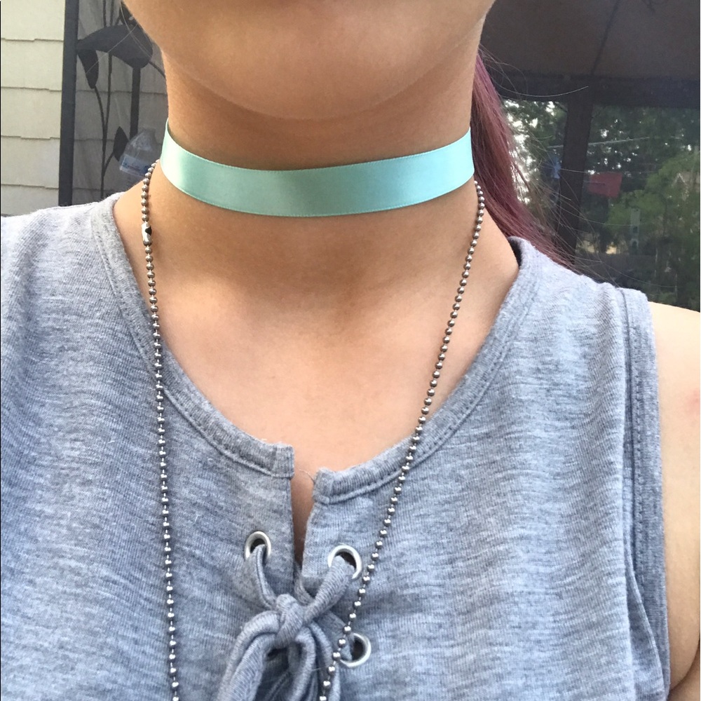 Handmade Pastel Blue Choker.
