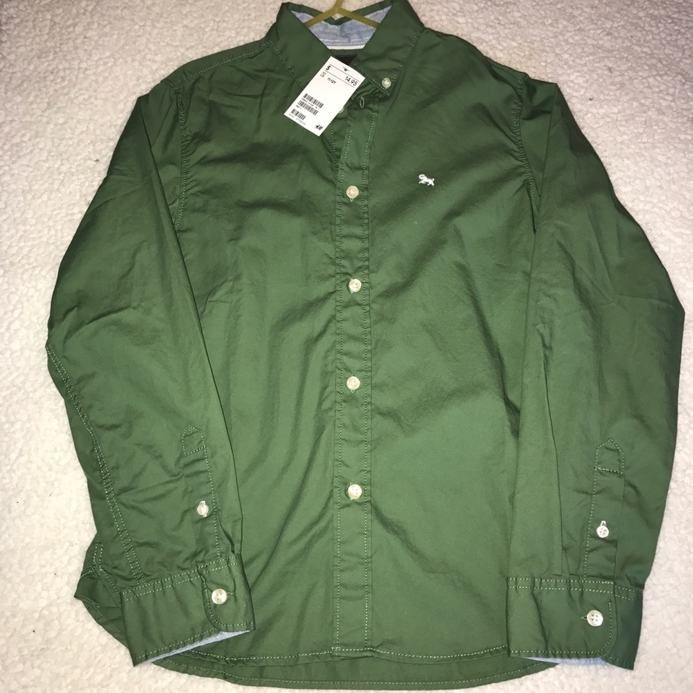 H&M Boys Long-Sleeve Collared Shirt