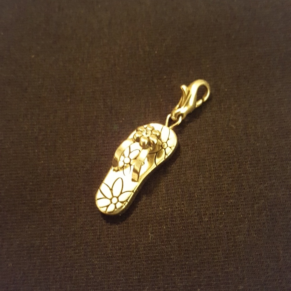 New Brighton Silver ABC Dixie Flip Flop Snap Charm