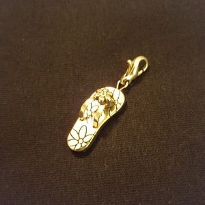 New Brighton Silver ABC Dixie Flip Flop Snap Charm