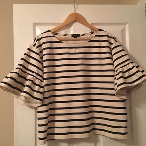 J,Crew Ruffle Sleeve Top