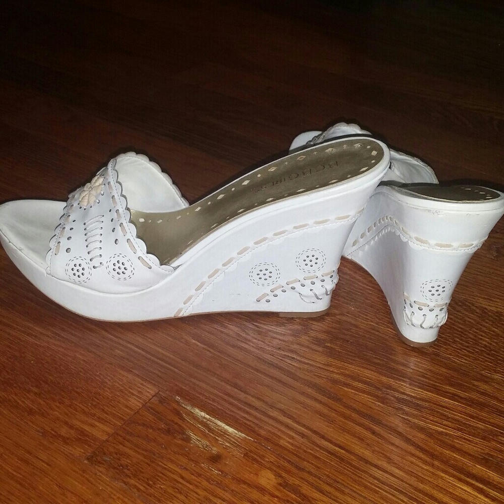 Tan and white wedges