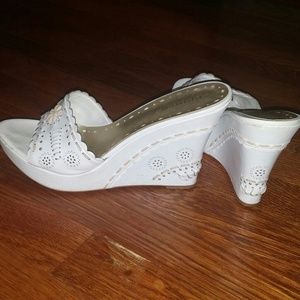 Tan and white wedges