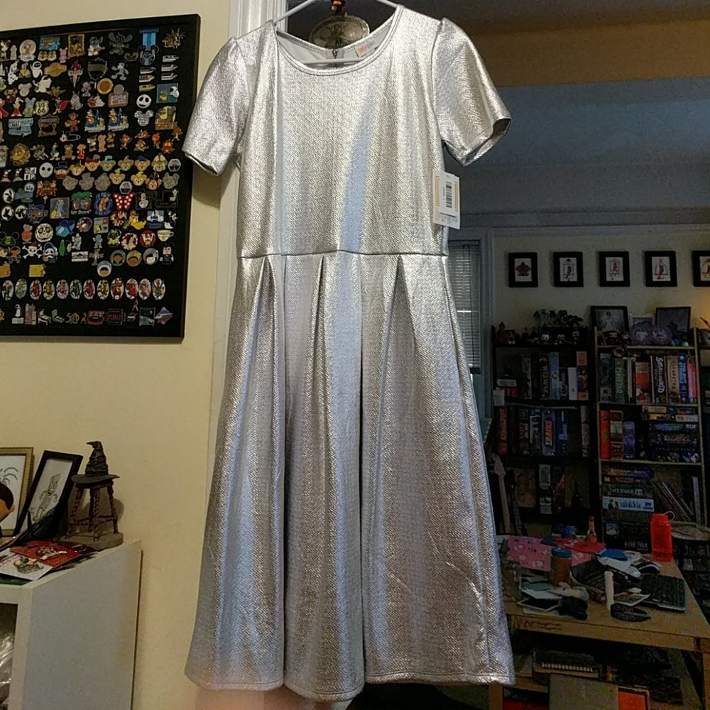 BNWT Elegant LuLaRoe Silver Amelia Size Large!