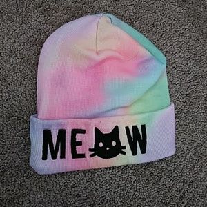 Tie dye cat hat beanie