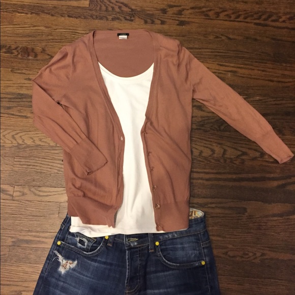 J. Crew Sweaters - J Crew 100% cotton light sweater w/crystal buttons