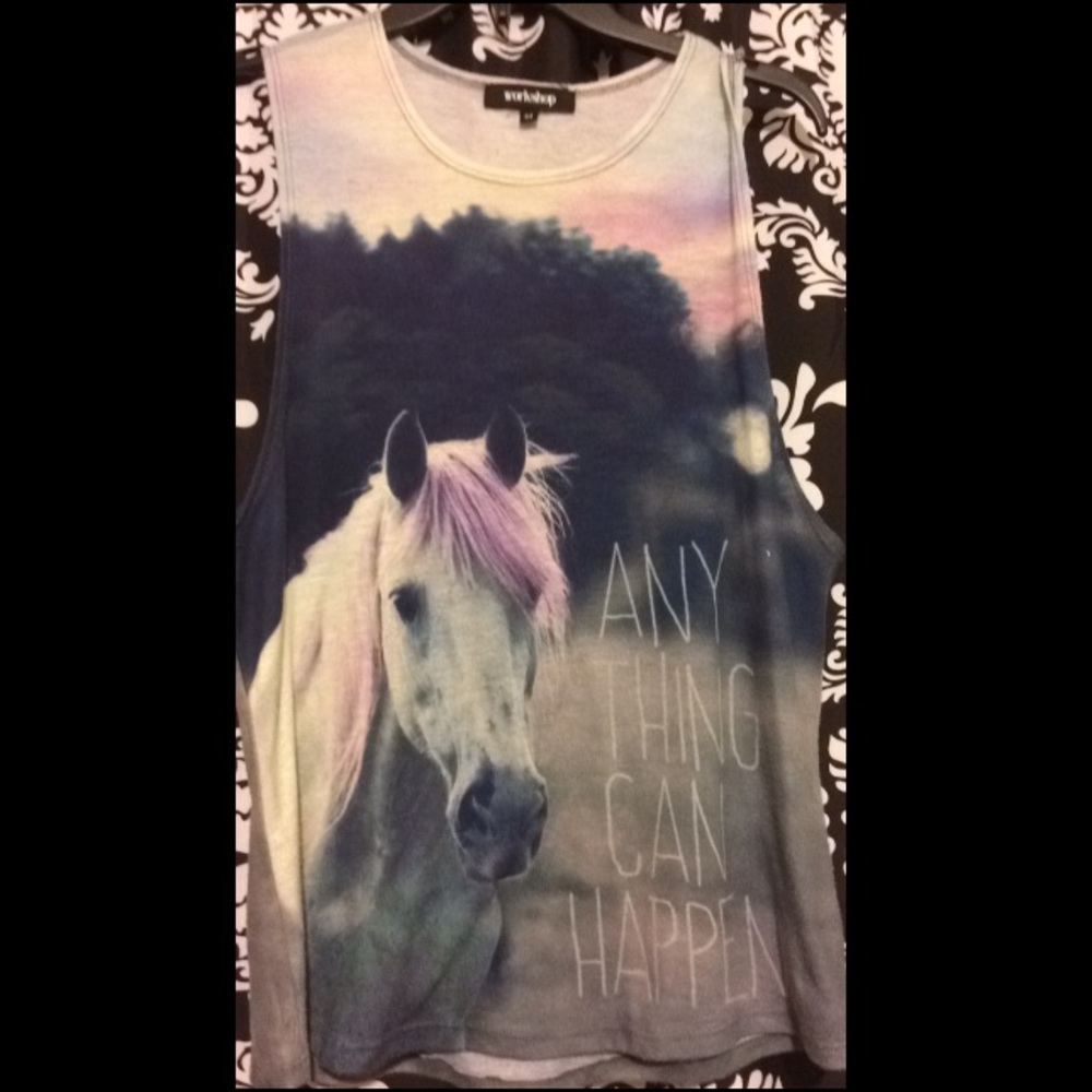 Cotton candy colored unicorn tank top