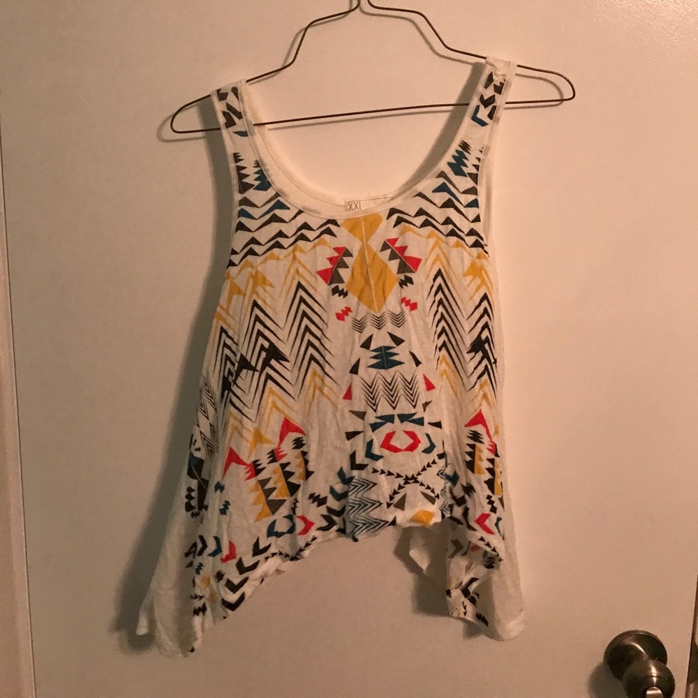 Forever 21 • Tribal Print Cropped Tank