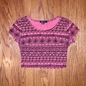 Tribal Print Crop Top