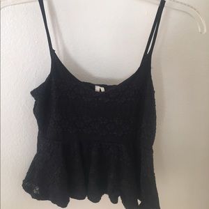 Peplum Black Tank Top