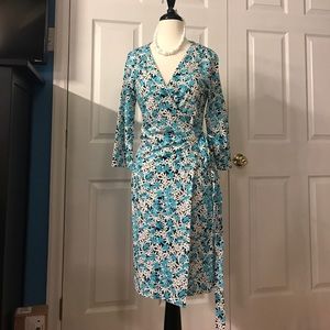 DVF NewGarden Daisy Azure Wrap Dress Size 6