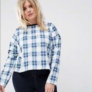 Asos Curve sweatshirt in check print and boxy fit