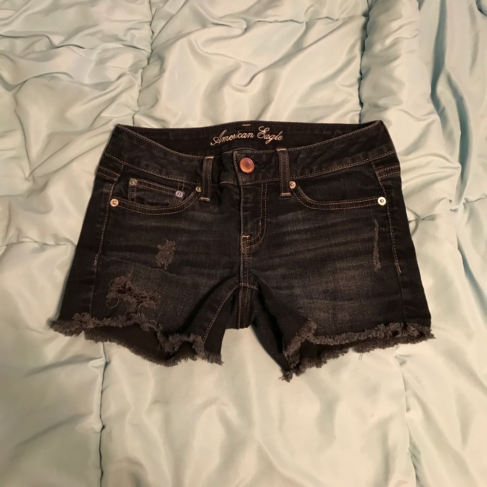 American Eagle • Dark-Wash Jean Shorts