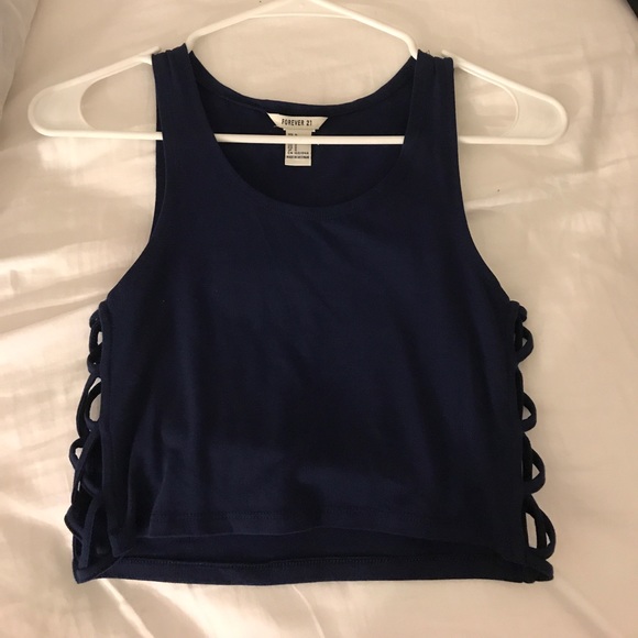 Brandy Melville Tops - NWOT blue lace up crop top