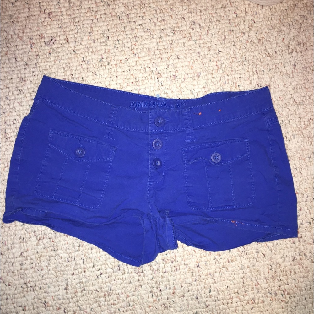 Blue button fly shorts