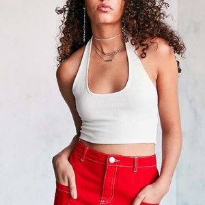 URBAN OUTFITTERS white cropped halter top