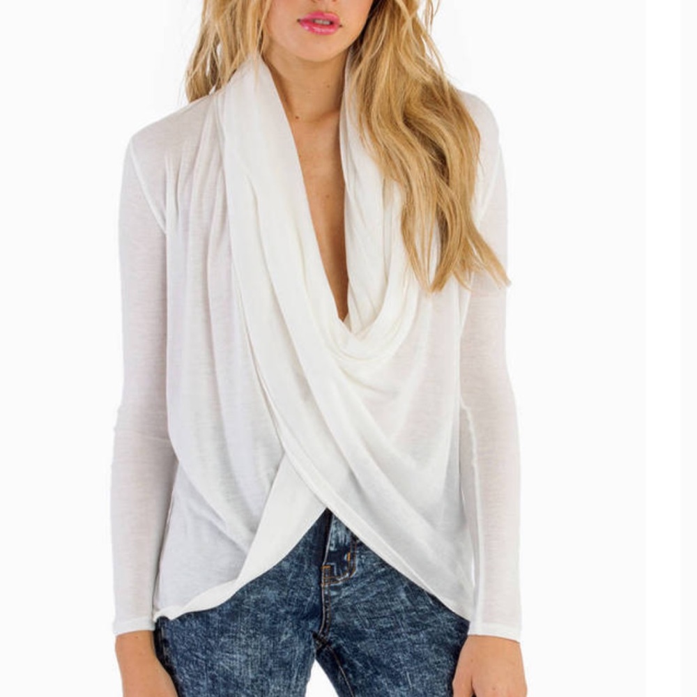 TOBI wrap shirt in WHITE