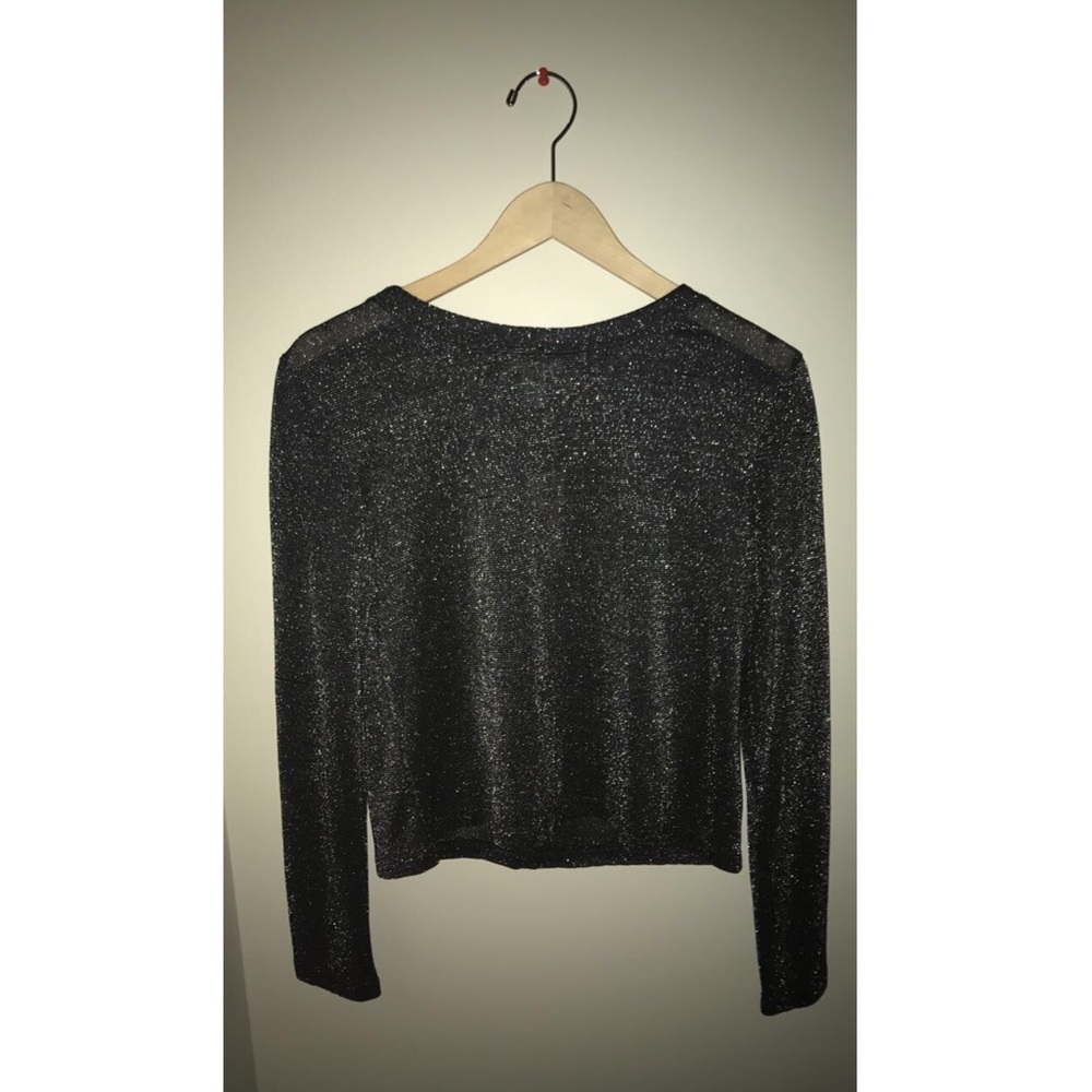 see-through shimmer crop top