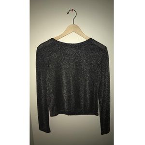 see-through shimmer crop top