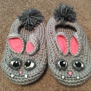 Handmade Crocheted Evil Bunny Slippers