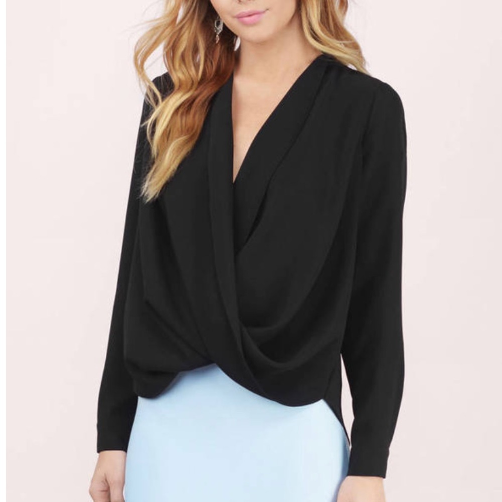 Tobi BLACK wrap shirt