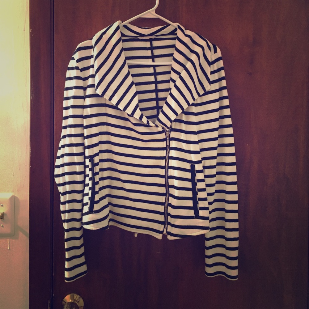 Striped sweater moto jacket from GAP