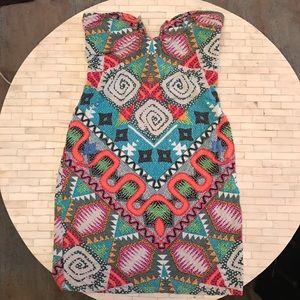 Mara Hoffman Strapless Patterned Dress