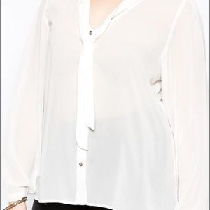 Brave Soul Plus Pussy Bow Blouse