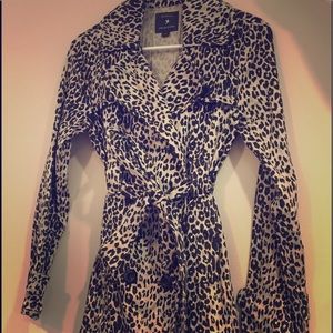 Leopard print trench coat