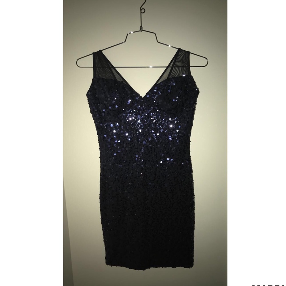 navy sequined Guess dress