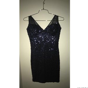 navy sequined Guess dress
