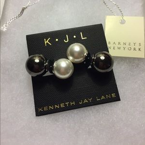 Kenneth Jay Lane double pearl studs