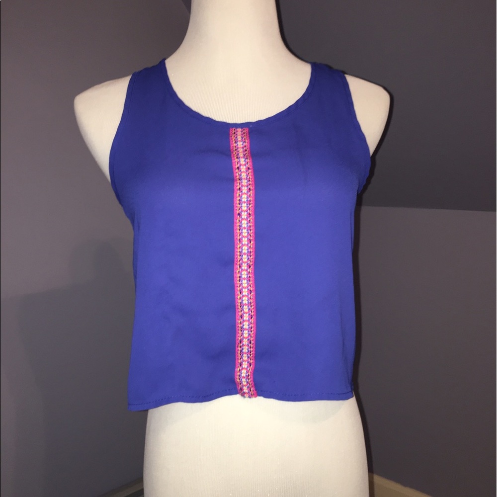 Blue sheer crop top