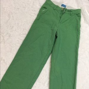 Green linen/cotton blend pants