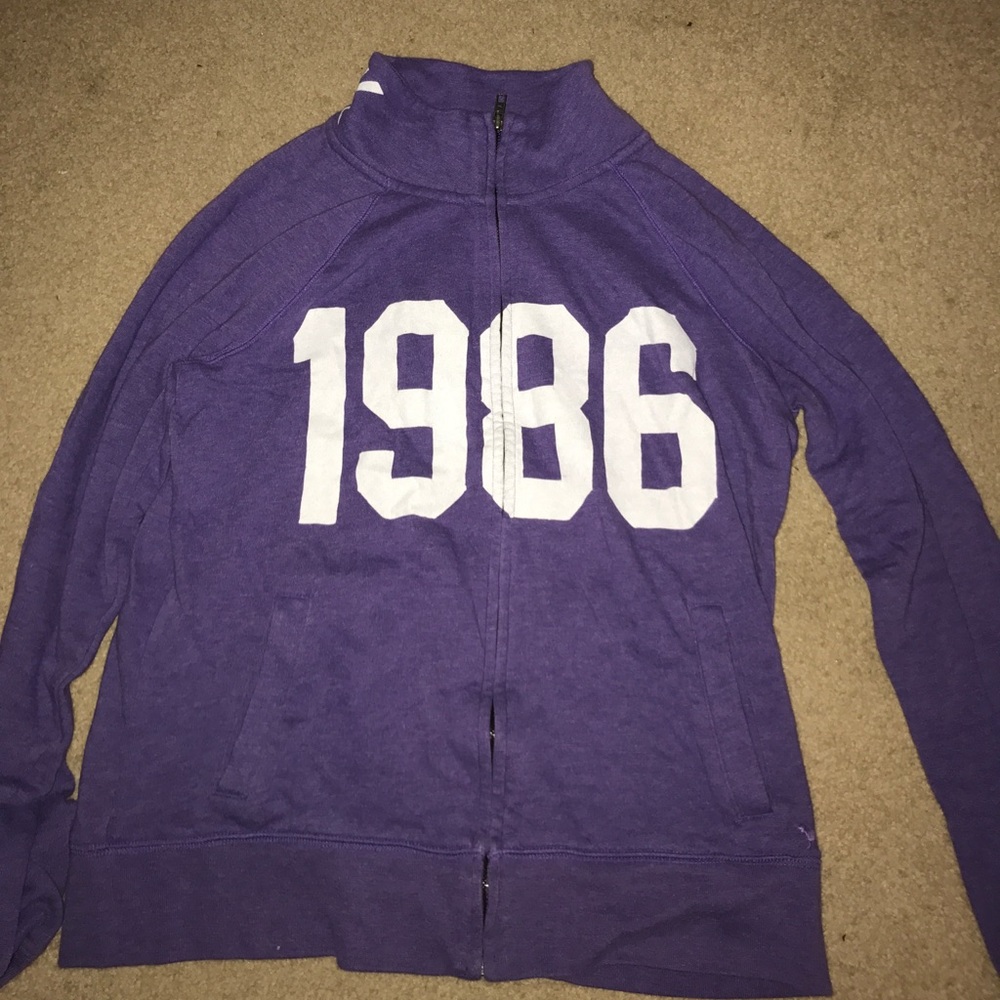 Pink sweatshirt purple
