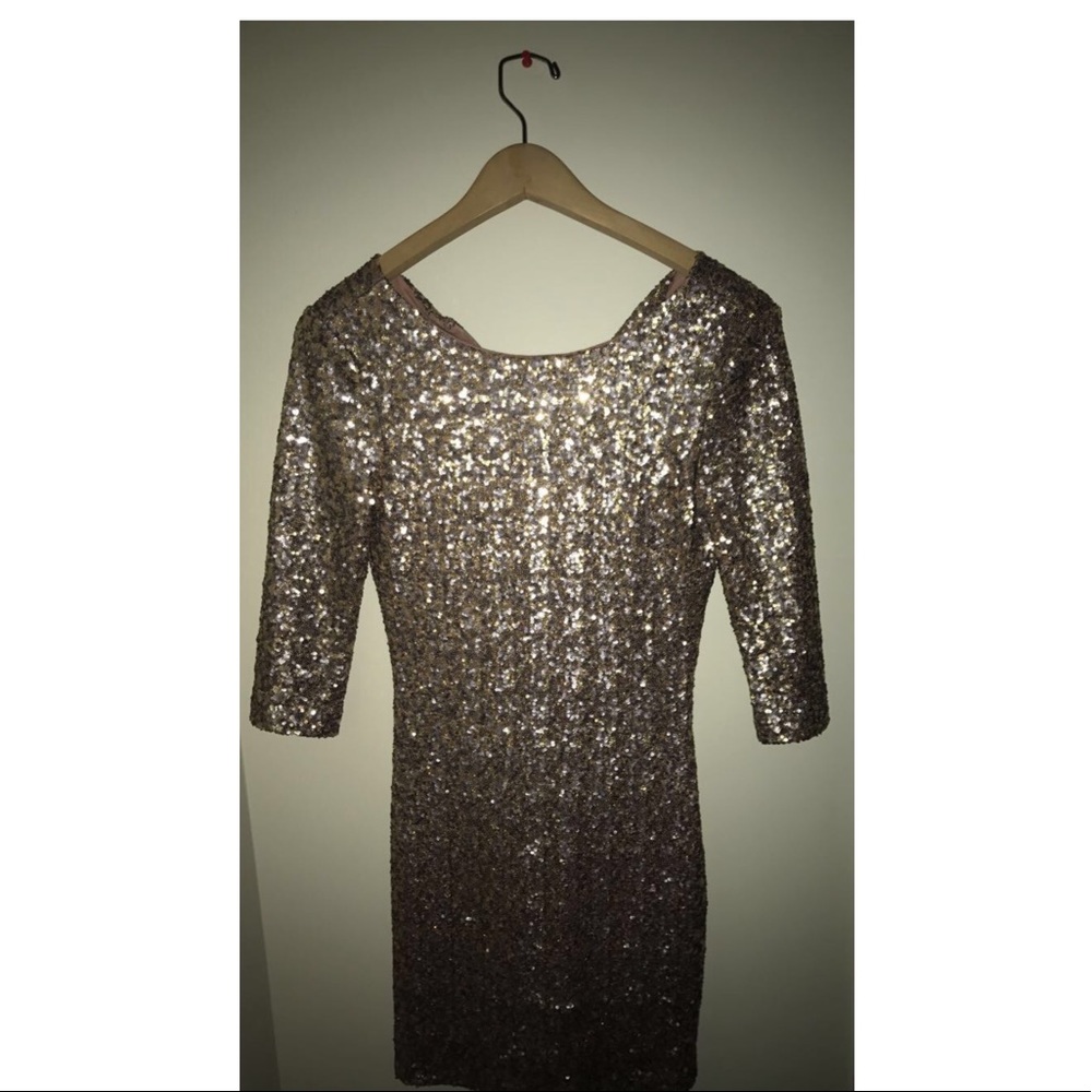 gold sequined mini dress
