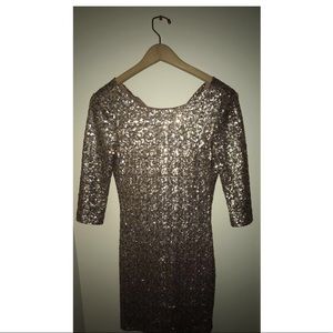 gold sequined mini dress