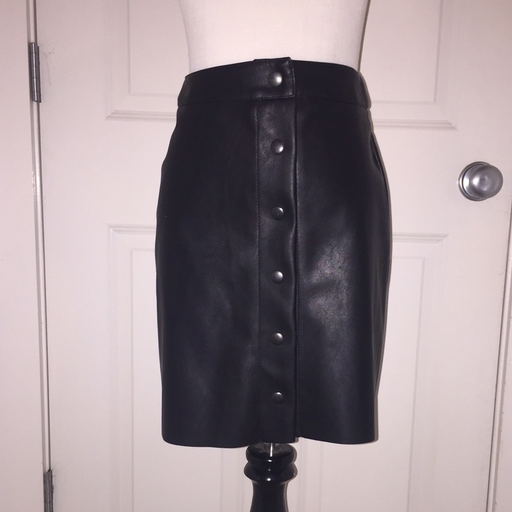 Saks Fifth Avenue Faux Leather Skirt