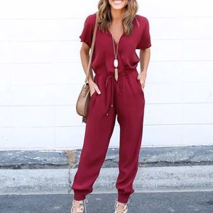 Trendy Red Jumpsuit