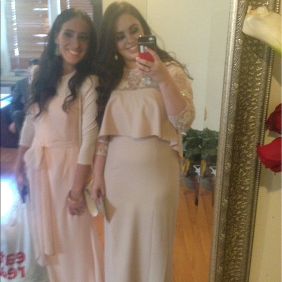 Blush pink peplum gown - Picture 2 of 5